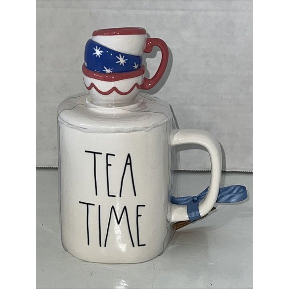 RAE DUNN Disney Alice In Wonderland "MAD TEA PARTY" Double Sided Mug Topper. NEW - Picture 2 of 16